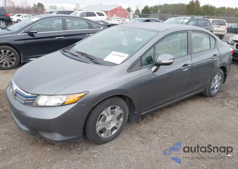 2012 Honda Civic Hybrid from USA, damaged, VIN JHMFB4F21CS004022
